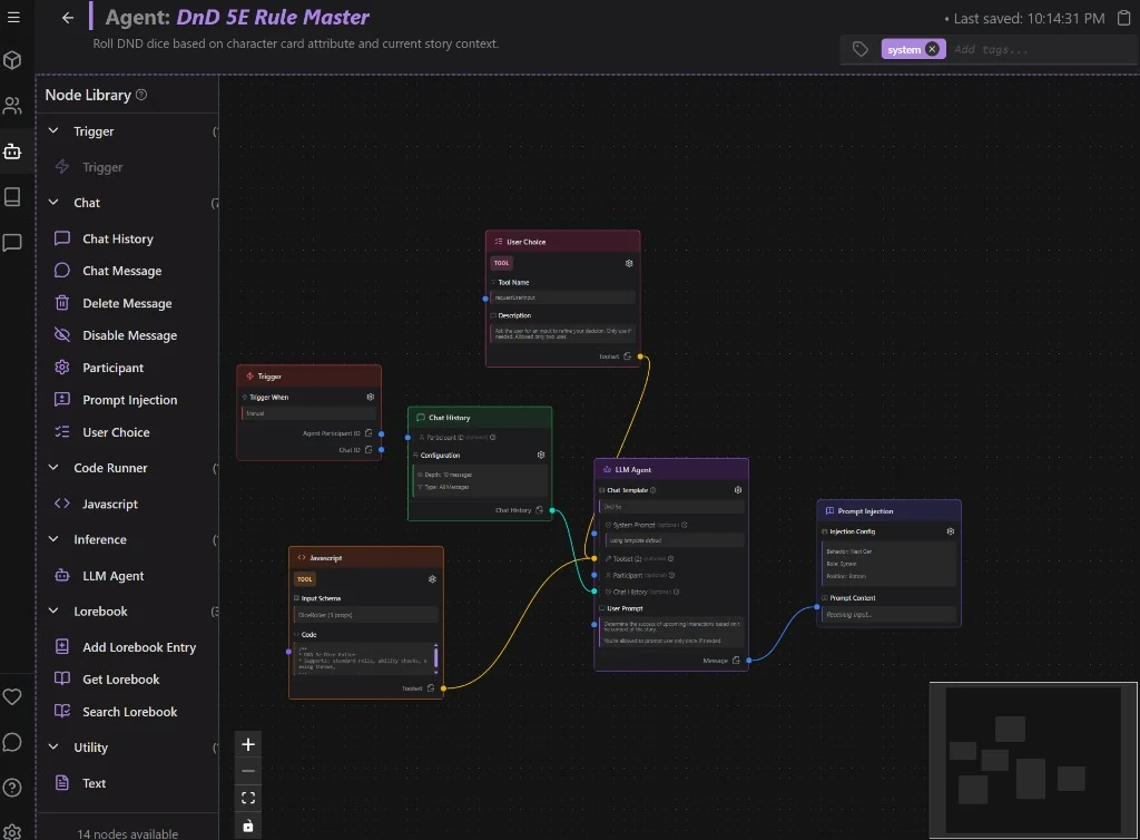 Narratrix Agent workflow screen